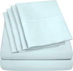 Full Size Bed Sheets - 6 Piece 1500 Supreme Collection Fine Brushed Microfiber Deep Pocket Full Sheet Set Bedding - 2 Extra Pillow Cases, Great Value, Full, Aqua