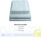 California King Sheet Sets - Breathable Luxury Sheets with Full Elastic & Secure Corner Straps Built In - 1800 Supreme Collection Deep Pocket Bedding Set, Sheet Set, California King, Light Blue