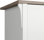 Bush Furniture Salinas Accent Storage Cabinet with Doors in Pure White and Shiplap Gray