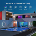 BTF-LIGHTING WS2812B RGB ECO LED Strip, Chasing Effects 5050SMD Individually Addressable 16.4FT 60Pixels/m 300Pixels Flexible Dream Color IP65 for Bedroom DIY Projects DC5V(No Adapter or Controller)