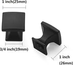 Khtumeware 6 Pack 1 inch Matte Black Cabinet Knobs Zinc Kitchen Drawer Pulls Square Knobs for Dresser Drawers