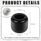 Suclain 20 Pieces 0.7 Inch Chime Candle Holder Small Candle Holders Ceramic Holder for Rituals, Spells, Vigil, Altar, Witchcraft, Wiccan Supplies(Black)