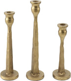 Heavy Duty Cast Iron Antique Brass Gold Candlestick Holders Set of 3,Tall Taper Candle Holders,Table Vintage Decor Centerpiece Candle Holders for Fireplace Party Dining Home