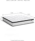 Ashley Chime King Mattress Hybrid 12 Inch Firm Memory Foam for Pressure Relief, Mattress In a Box with Cooling Gel, Fiberglass Free
