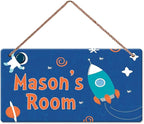 Personalized Signs Customized Sign Astronaut Sign, Custom Name for Nursery Bedroom Kids Room Wall Art Decor Outer Space Themed Decor For Boys Room Girls Bedroom