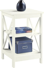 Convenience Concepts Oxford End Table 15.75" - Modern Living Room Table with Storage Shelves, Transitional Nightstand Side Table for Home Decor and Display, Ivory