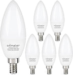 comzler E12 Led Bulb, Small LED Candelabra Bulbs 60W Equivalent, Warm White 2700K Ceiling Fan Light Bulbs, Type B Shape Chandelier , Pack of 6, Non-Dimmable