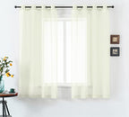 DUALIFE 63 Inch Length Curtain Drapes for Bedroom Grommet Light Filtering Semi Sheer Farmhouse Style Living Room Curtains 2 Panels 52X63 Inches Cream Beige