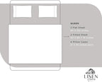 Linen Home 100% Cotton Percale Sheet Set Pack of 2, Queen Size, Silver, Deep Pocket, 8 Pieces Set - 2 Flat, 2 Deep Pocket Fitted Sheet and 4 Pillowcases, Crisp Cool and Strong Bed Linen