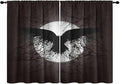 Cool Raven Print Blackout Curtains for Living Room,Vintage Nordic Viking Theme Dead Tree Crow Full Moon Rod Pocket Thermal Insulated Room Darkening Curtains 2 Panels 63L x 42W