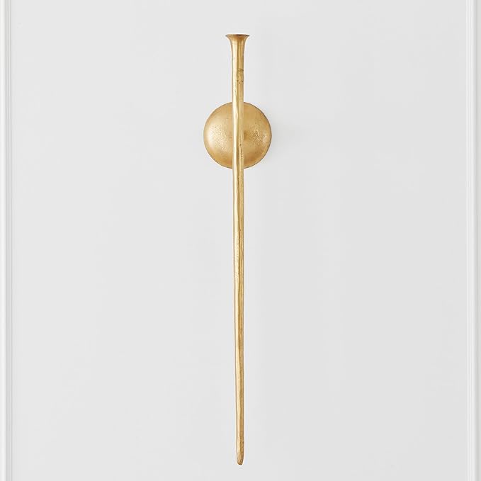 Z Gallerie Aspar Wall Sconce Long Candle Holders in Gold Finish, Retro Chic Wall Decor for Living Room, Dining Room & Bathroom, Vintage Candle Wall Sconce with Timeless Appeal(Candles not Included)