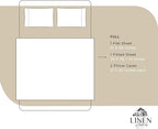 Linen Home 100% Cotton Percale Sheets Full Size, Light Taupe, Deep Pocket, 4 Pieces Set - 1 Flat, 1 Deep Pocket Fitted Sheet and 2 Pillowcases, Crisp Cool and Strong Bed Linen