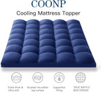 COONP King Mattress Topper, Extra Thick Pillowtop, Cooling Plush Mattress Pad Cover Bed Topper Protector with 8-21 Inch Deep Pocket (Navy Blue, King)