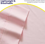 Queen Sheets Pale Pink - 6 Piece 1500 Supreme Collection Fine Brushed Microfiber Deep Pocket Queen Sheet Set Bedding - 2 Extra Pillow Cases, Great Value, Queen, Pale Pink