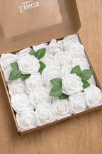 Ling's Moment Artificial Rose Flowers 25pcs Foam Roses w/Stem for DIY Wedding Bouquets Centerpieces Bridal Shower Party Home Decorations (Regular 3 inch /25pcs)