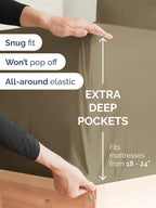 Extra Deep King Sheet Set - 6 Piece Breathable and Cooling Sheets - Hotel Luxury Bed Sheets Set - Easy & Secure Fit - Soft, Wrinkle Free and Comfy Sheets Set - Khaki Sheet Set with Extra Deep Pockets