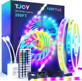 TJOY 200ft Led Strip Lights(2 Rolls of 100ft), Color Changing RGB Led Lights for Bedroom, Long Tape Lighting with 44 Key Remote, Rope Lighting Indoor for Living Room Decor