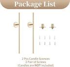 Sziqiqi Wall Candle Holder Gold: Candle Sconces Wall Decor Set of 2 for Dining Room Wall Hanging Candle Sticks Holder for Living Room Fireplace