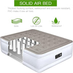 YENING Full Size Air Mattress with Built in Pump Raised Double Blow up Bed Inflatable Camping Airbed Electric 18 Inch Tall Grey