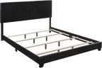 Crown Mark Erin Upholstered Panel Bed in Black, King