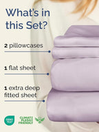 Extra Deep Twin XL Sheet Set - 4 Piece Breathable & Cooling Sheets - Hotel Luxury Bed Sheets Set - Easy Fit - Soft, Wrinkle Free & Comfy Sheets Set - Light Lavender Sheet Set with Extra Deep Pockets