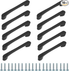 uxcell 10 Pack Plastic Cartoon Drawer Pulls, 5" ABS Closet Wardrobe Door Handle Furniture Accessory for Home Kitchen Cupboard, Black