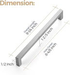 Ravinte 10 Pack 8-4/5 Inch Square Cabinet Handles - Satin Nickel & Brushed Nickel Drawer Pulls - Kitchen Cabinet Hardware