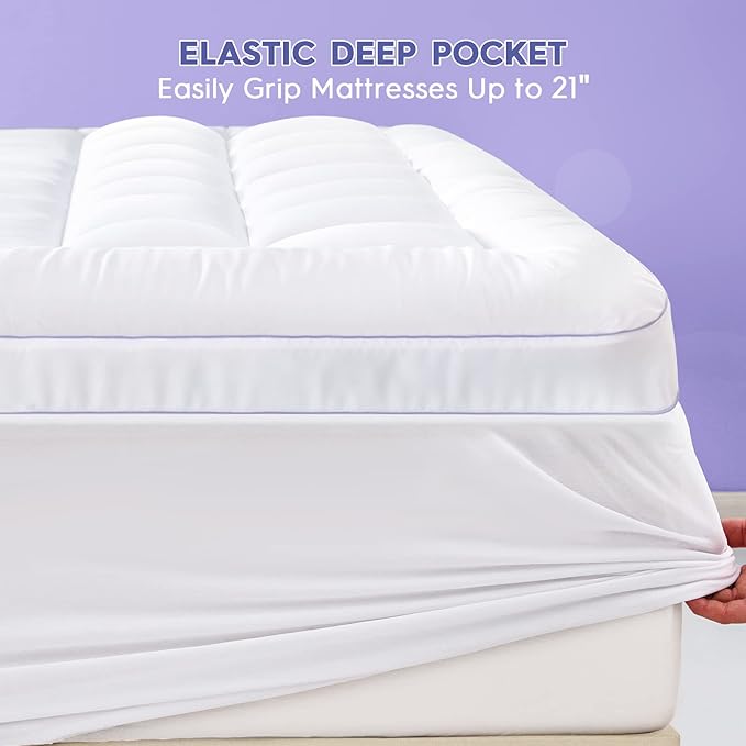 ABENE Twin Size Dual Layer 3 Inch Memory Foam Mattress Topper, 2 Inch Gel Memory Foam Plus 1 Inch Down Alternative Pillowtop Mattress Pad Cover, Thick Soft Bed Topper Support for Back Pain