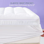ABENE California King Size Dual Layer 3 Inch Memory Foam Mattress Topper, 2 Inch Memory Foam Bed Pad and 1 Inch Down Alternative Pillowtop Mattress Pad Cover, Plush Soft Bed Topper for Back Pain