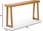 Plank+Beam Solid Wood Console Table, 66 Inch, Sofa Table, Narrow Entryway Table for Hallway, Behind The Couch, Living Room, Foyer, Easy Assembly, Pecan