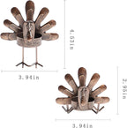 MorTime 12 Pack Turkey Tealight Candle Holders, Bronze Finished Metal Tea Light Candleholders, Thanksgiving Sitting Standing Turkey Holders Set for Table Kitchen Thanksgiving Decorations