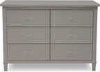 Delta Children Haven 6 Drawer Dresser with Interlocking Drawers - Greenguard Gold Certified, Grey