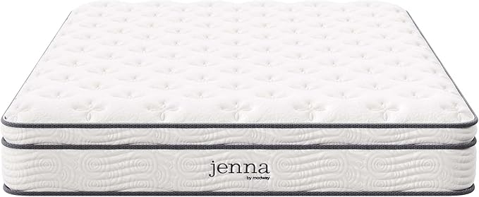Modway Jenna 10” Innerspring and Memory Foam Queen Mattress With Individually Encased Coils