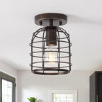 Create For Life® Industrial Vintage Flush Mount Ceiling Light,Oil Rubbed Bronze Semi Flush Mount Ceiling Lamp Fixture for Hallway Stairway Kitchen Garage, E26,1 Pack