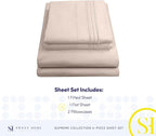 1800 Thread Count Sheet Set – Soft Egyptian Quality Brushed Microfiber Sheets – Luxury Bedding Set with Flat Sheet, Fitted Sheet, 2 Pillow Cases, Queen