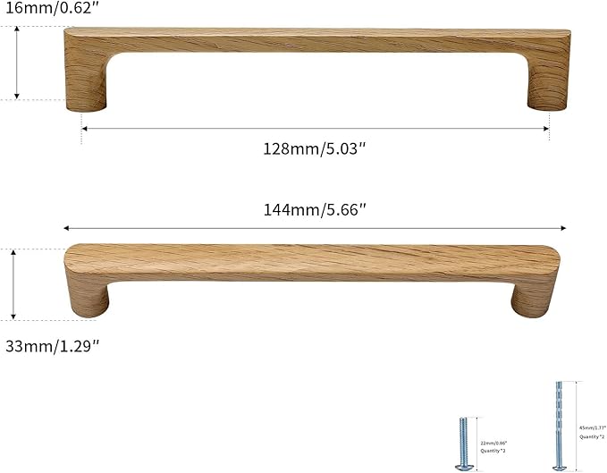 Burlywood Round 5 in 4 pcs Wooden Drawer Pulls Handle pulls for cabinets Kitchen Cabinet Drawer pulls Cabinet Door Pull