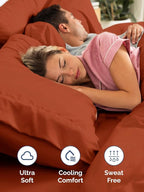 Extra Deep Cal King Sheet Set - 6 Piece Breathable and Cooling Sheets - Hotel Luxury Bed Sheets Set - Easy Fit - Soft, Wrinkle Free and Comfy Sheets Set - Terracotta Sheet Set with Extra Deep Pockets