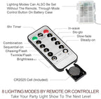 Bright Zeal 66 Ft 200 LED 8 Mode Christmas Fairy Lights Battery Operated with Remote - Warm White Multifunction Christmas Lights with Timer -Dimmable Flashing Chasing Twinkle Lights Outdoor