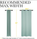 NICETOWN Kitchen Curtain Panels Blackout Draperies, Thermal Insulated Solid Grommet Blackout Curtains/Drapes (Aqua, One Pair, 34 by 63-Inch)