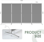 RANTILA 4 Panel Room Divider, 6 Ft Tall Folding Privacy Screen Room Dividers, Freestanding Room Partition Wall Dividers, 136''W x 20''D x 71''H, Grey