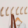 Wooden Coat Hooks for Wall,6 Pack Wall Mounted Natural Wood Hooks,Modern Decorative Oak Wall Pegs for Mudroom,Heavy Duty Hat Hanger Hooks for Hanging Coats, Backpack,Towels,Purse