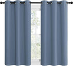 NICETOWN Home Fashion Thermal Insulated Solid Grommet Blackout Window Treatment Curtain Panels for Loft, Cafe (Stone Blue, 1 Pair, 42 inches Wide by 50 inches Long)