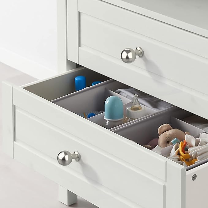 Amerdeco 10 Pack Brushed Satin Nickel Cabinet Knobs Single Hole Cabinet Pulls Round Kitchen Cabinet Knobs Solid Drawer Knobs Dresser Knobs and Pulls for Bathroom Cabinets ZH0041