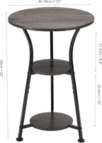 Dulcii Small Round End Table for Narrow and Small Space, 3-Tier Round Accent Couch Beside Table, Modern Side Table Corner Sofa Table Nightstand for Living Room Bedroom,Grey