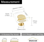 QOGRISUN 5-Pack Brass Crystal Cabinet Knobs,Glass Crystal Gold Drawer Knobs,1-1/8-Inch Square,Decorative Dresser Pulls, Modern Cabinet Hardware