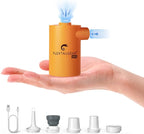 FLEXTAILGEAR Portable Camping Air Pump, Electric Air Mattresses Pump with 3600mAh Emergency Power Supply, 300 L/min Airflow for Rapid in/Deflation for Air Bed, Pool Float, Inflatables, Sleeping Pads