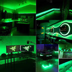 TOPAI 12V COB LED Strip Light Green Waterproof IP65 Super Bright 16.4ft Boat LED Lights Dotless 480LED/M Cuttable Flexible for Pontoon, Yacht, Kayak, Home Lighting Projects