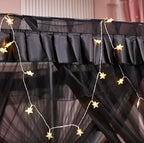 Mengersi Canopy Bed Curtains Bed Canopy Royal Luxurious Cozy Drapes Netting- Elegant Bed Sheer Bedroom Decoration Accessories for Adults,Black,California King