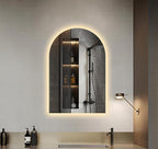 Niccy Arched LED Bathroom Mirror, 32x20 Inch Arch Frameless Backlit Mirrors for Wall Arched Lighted Vanity Mirrors Defogger and 3 Color, Explosion-Proof, HD Glass and IP65 Waterproof