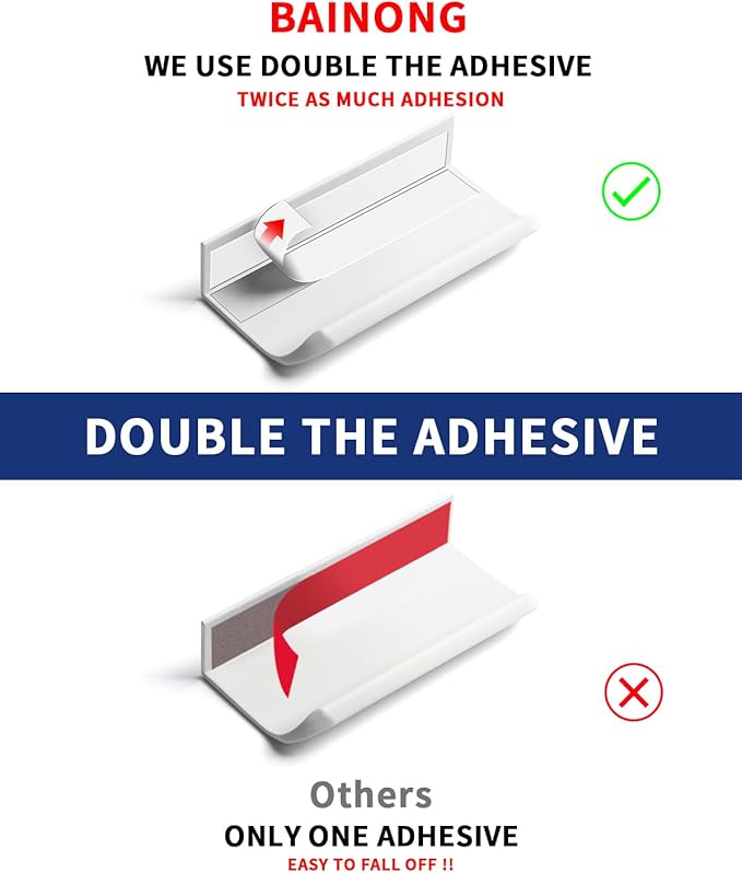 5 Pack 8 inch self Adhesive Cabinet Handles Warm White Adhesive Cabinet pulls Stick on Handles for Cabinet Finger pulls for Cabinet Concealed Drawer Edge pulls Adhesive Flat Drawer Handles